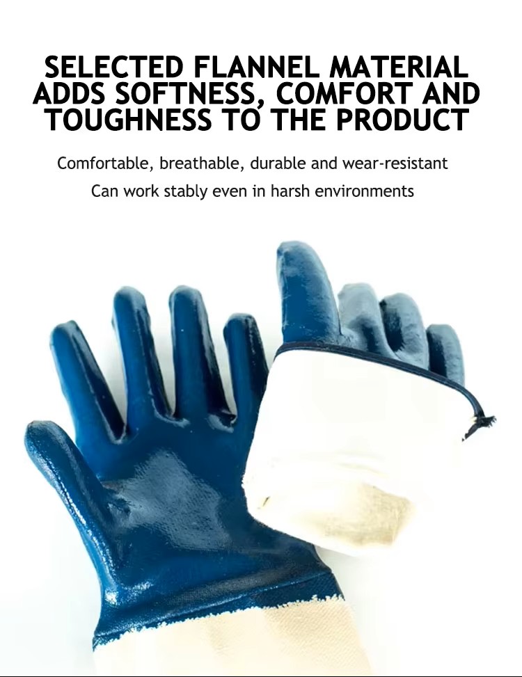 Flannel Lined Nitrile Gloves