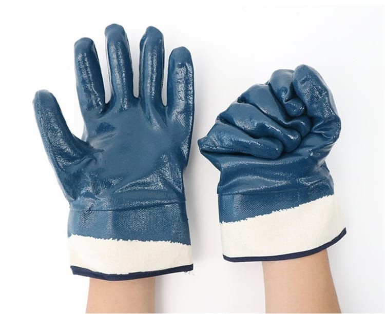 Blue Nitrile Interlock Safety Cuff