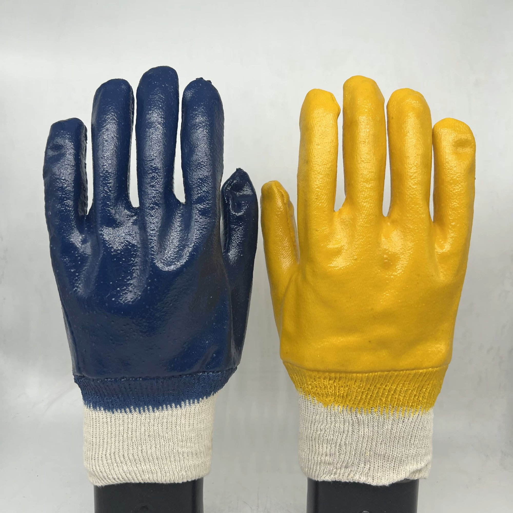 Blue and Yellow Nitrile Gloves